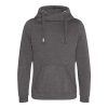 Just Hoods AWJH021 pamut keresztpántos nyakú kapucnis pulóver - Charcoal