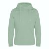 Just Hoods AWJH021 pamut keresztpántos nyakú kapucnis pulóver - Dusty Green
