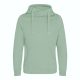 Just Hoods AWJH021 pamut keresztpántos nyakú kapucnis pulóver - Dusty Green