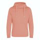 Just Hoods AWJH021 pamut keresztpántos nyakú kapucnis pulóver - Dusty Pink