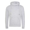 Just Hoods AWJH021 pamut keresztpántos nyakú kapucnis pulóver - Heather Grey