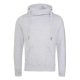 Just Hoods AWJH021 pamut keresztpántos nyakú kapucnis pulóver - Heather Grey