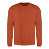 Just Hoods AWJH030 Awdis uniszex pamut környakú pulóver - Burnt Orange