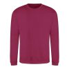 Just Hoods AWJH030 Awdis uniszex pamut környakú pulóver - Cranberry