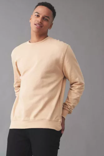 Just Hoods AWJH030 Awdis uniszex pamut környakú pulóver - Desert Sand