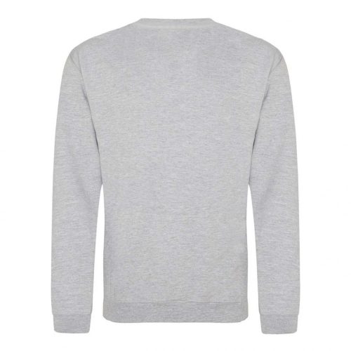 Just Hoods AWJH030 Awdis uniszex pamut környakú pulóver - Heather Grey