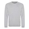 Just Hoods AWJH030 Awdis uniszex pamut környakú pulóver - Heather Grey