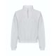 Just Hoods AWJH037 női pamut rövid 1/4 cipzáros galléros pulóver - Arctic White