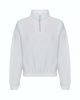 Just Hoods AWJH037 női pamut rövid 1/4 cipzáros galléros pulóver - Arctic White