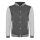 Just Hoods AWJH043 Varsity férfi pamut dzseki - Charcoal/Heather Grey