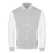 Just Hoods AWJH043 Varsity férfi pamut dzseki - Heather Grey/White