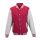 Just Hoods AWJH043 Varsity férfi pamut dzseki - Hot Pink/White