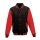 Just Hoods AWJH043 Varsity férfi pamut dzseki - Jet Black/Fire Red