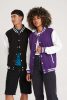 Just Hoods AWJH043 Varsity férfi pamut dzseki - Jet Black/Sun Yellow