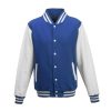 Just Hoods AWJH043 Varsity férfi pamut dzseki - Royal Blue/Arctic White