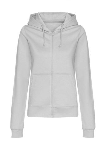 Just Hoods AWJH050F College női pamut cipzáros kapucnis pulóver - Heather Grey