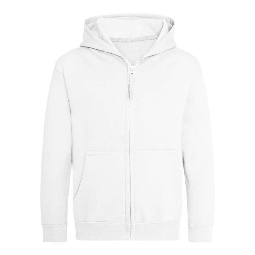 Just Hoods AWJH050J gyerek pamut cipzáros pulóver - Arctic White