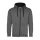 Just Hoods AWJH053 Varsity pamut cipzáros kapucnis pulóver - Charcoal Grey/Jet Black