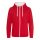 Just Hoods AWJH053 Varsity pamut cipzáros kapucnis pulóver - Fire Red/Arctic White