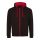 Just Hoods AWJH053 Varsity pamut cipzáros kapucnis pulóver - Jet Black/Fire Red