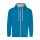 Just Hoods AWJH053 Varsity pamut cipzáros kapucnis pulóver - Sapphire Blue/Heather Grey