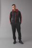Just Hoods AWJH066 Sports cipzáros kapucnis pulóver - Fire Red/Jet Black