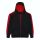 Just Hoods AWJH066 Sports cipzáros kapucnis pulóver - Jet Black/Fire Red