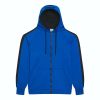 Just Hoods AWJH066 Sports cipzáros kapucnis pulóver - Royal Blue/Jet Black