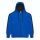 Just Hoods AWJH066 Sports cipzáros kapucnis pulóver - Royal Blue/Jet Black