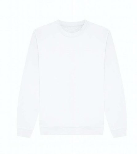 Just Hoods AWJH230 Organic pamut környakú pulóver - Arctic White
