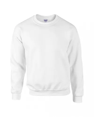 Gildan GI12000 Dryblend felnőtt környakas pulóver - White
