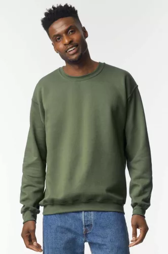 Gildan GI18000 Heavy blend felnőtt környakas pulóver - Military Green