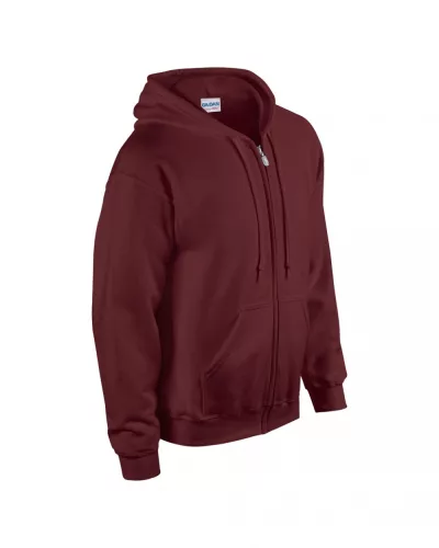 Gildan GI18600 Heavy blend felnőtt cipzáros kapucnis pulóver - Maroon