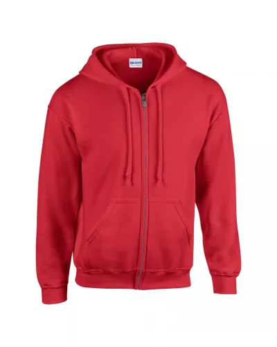 Gildan GI18600 Heavy blend felnőtt cipzáros kapucnis pulóver - Red