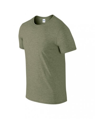 Gildan GI64000 Softstyle felnőtt póló - Heather Military Green
