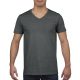 Gildan GI64V00 Softstyle felnőtt V-nyakú póló - Dark Heather