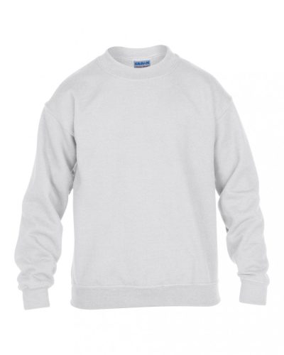 Gildan GIB18000 Heavy blend gyerek környakas pulóver - White