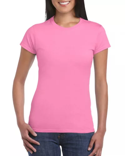 Gildan 64000L Softstyle női pamut póló - Azalea