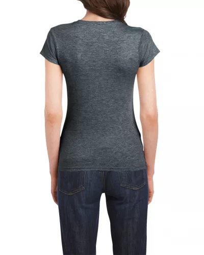 Gildan 64000L Softstyle női pamut póló - Dark Heather 