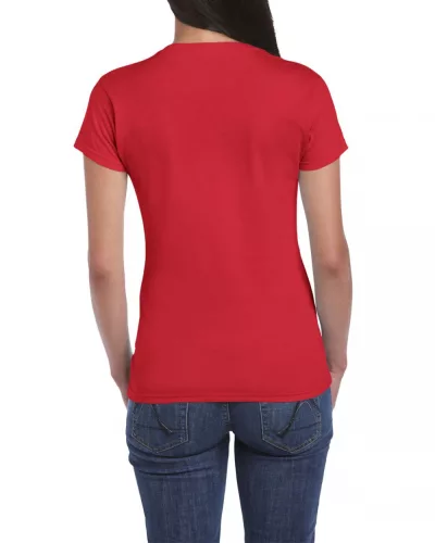 Gildan 64000L Softstyle női pamut póló - Red