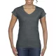 Gildan GIL64V00 Softstyle női V-nyakú póló - Dark Heather
