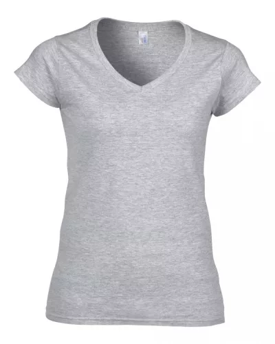 Gildan GIL64V00 Softstyle női V-nyakú póló - RS Sport Grey