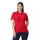 Gildan GIL64800-B3 Softstyle női dupla galléros piké póló - Red