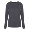 Just Ts JT002F női hosszú ujjú Tri-Blend póló - Heather Charcoal