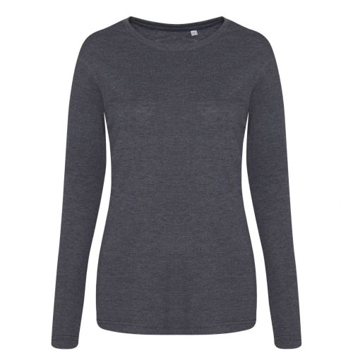 Just Ts JT002F női hosszú ujjú Tri-Blend póló - Heather Charcoal