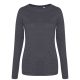 Just Ts JT002F női hosszú ujjú Tri-Blend póló - Heather Charcoal