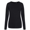 Just Ts JT002F női hosszú ujjú Tri-Blend póló - Solid Black