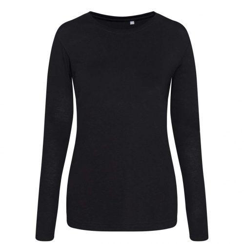Just Ts JT002F női hosszú ujjú Tri-Blend póló - Solid Black
