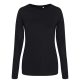 Just Ts JT002F női hosszú ujjú Tri-Blend póló - Solid Black