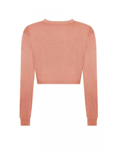 Just Ts JT016 női rövidített hosszú ujjú póló - Dusty Pink